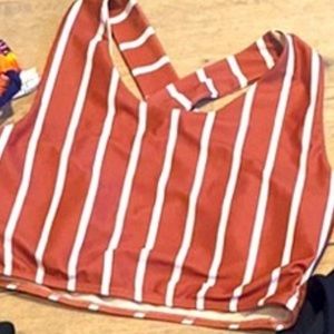 Albion Stripe swim top Size M